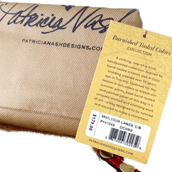 Patricia Nash Tooled Ochre/Red Lanza Crossbody Organizer NWT - Picture 15 of 15